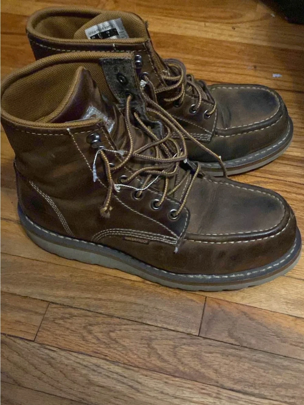Carhartt Steel Toe Brown Leather Lace-Up Work Boots